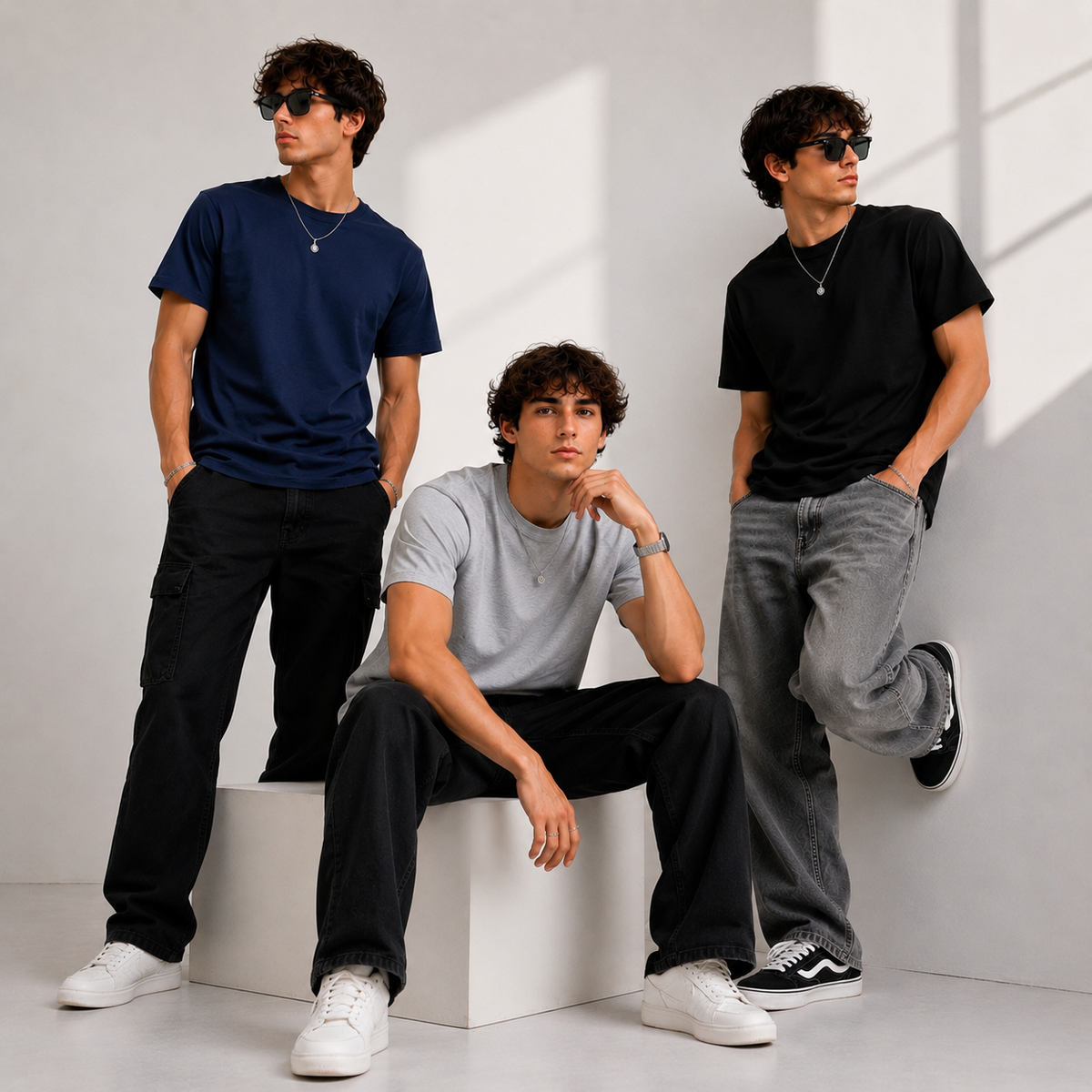 Buy 3, Stay Fresh – Men’s Solid Round Neck T-Shirts Combo