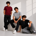 Classic Fit Solid T-Shirts for Men – Round Neck 3-Piece Set