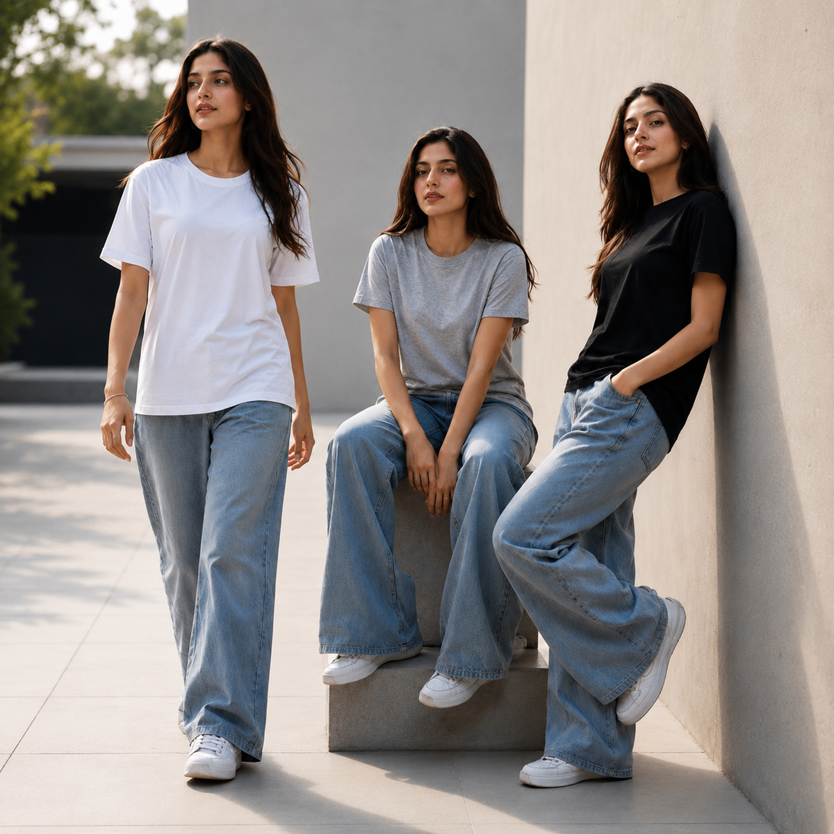 From Cute to Bold – Pack of 3 Women’s Cotton Plain Tees