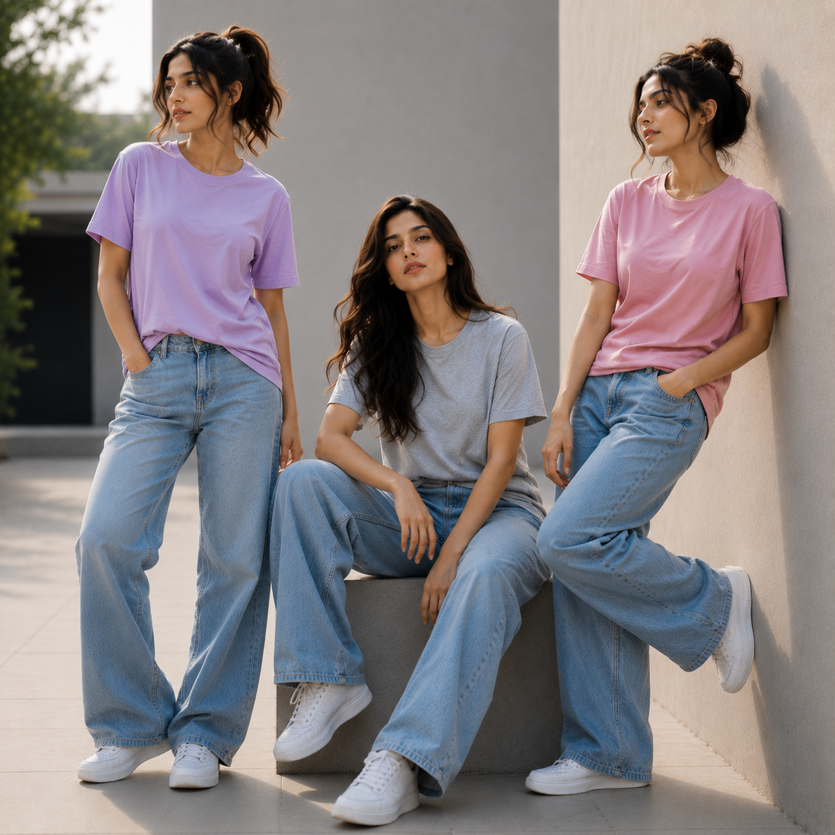 Triple Style Combo – Women’s Half Sleeve T-Shirt Pack