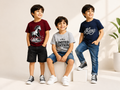 Printed Cotton Jersey T-Shirts For Boys – Half Sleeves (Pack of 3)