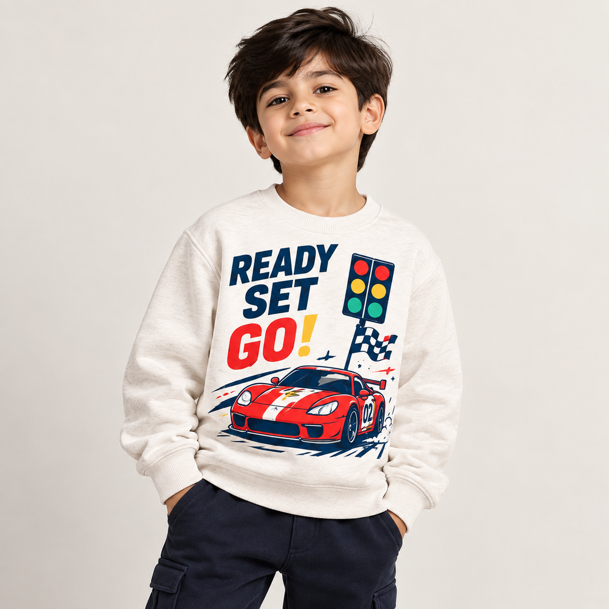 Boys’ Ready Set Go Racing Sweatshirt