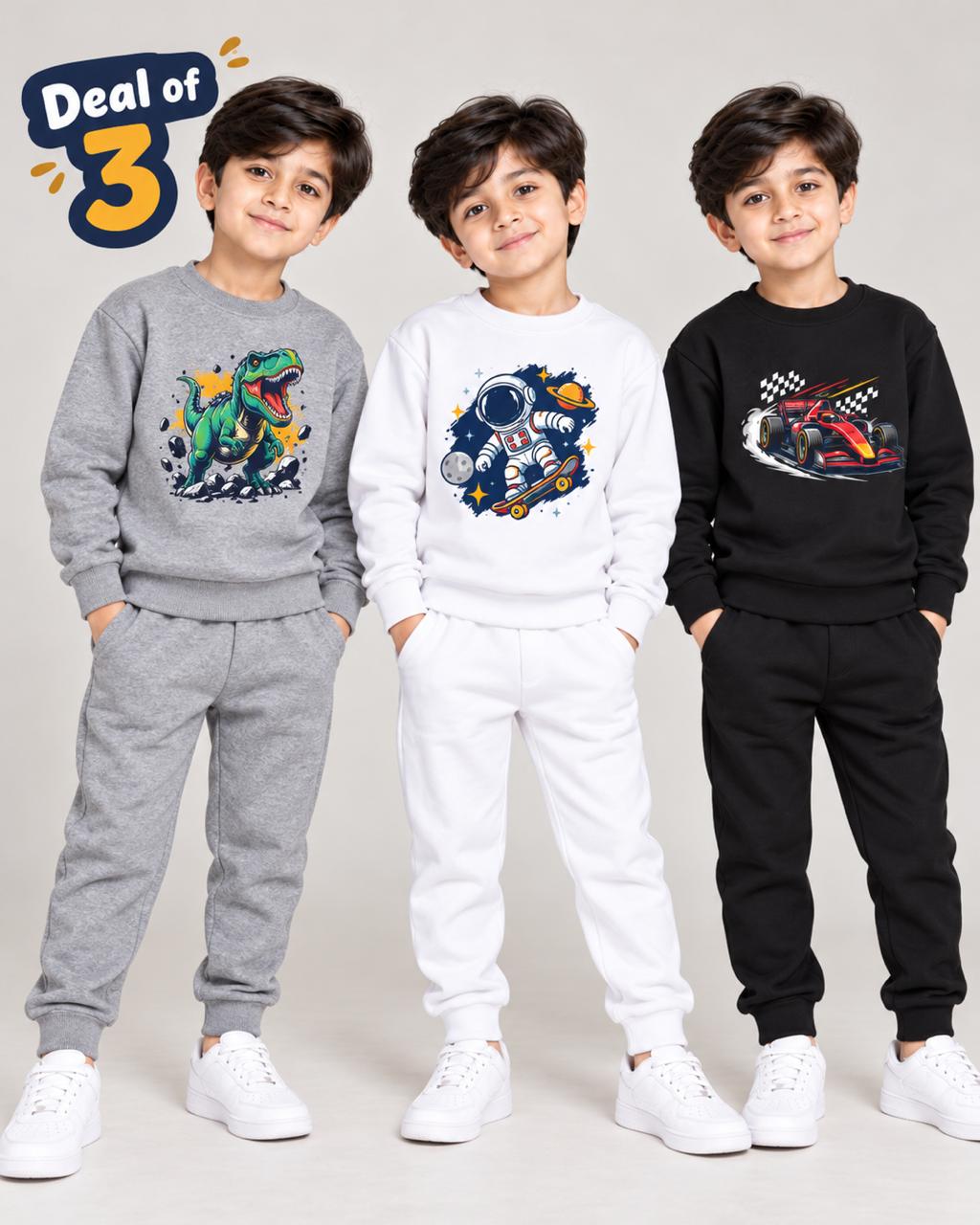 Boys Winter Sweatshirt & Trouser Sets – Pack of 3
