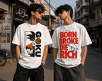White Graphic Tee Combo – Goku × Born Broke Die Rich