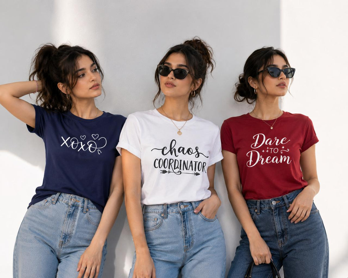 Pick Your Mood. Wear Your Vibe – Women’s Cotton Jersey Graphic Tee Set