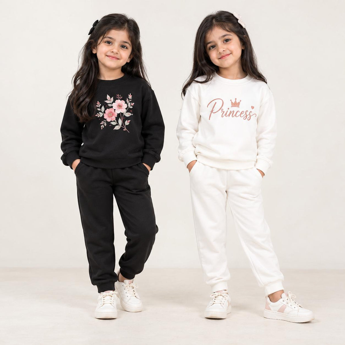 Girls Winter Sweatshirt & Trouser Sets – Pack of 2