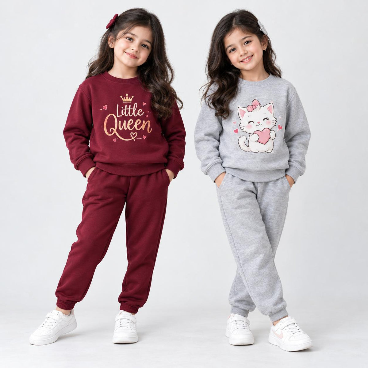 Girls Winter Sweatshirt & Trouser Sets – Pack of 2
