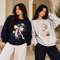 Women's Winter Sweatshirts – Pack of 2 (Navy Blue & Heather Grey)